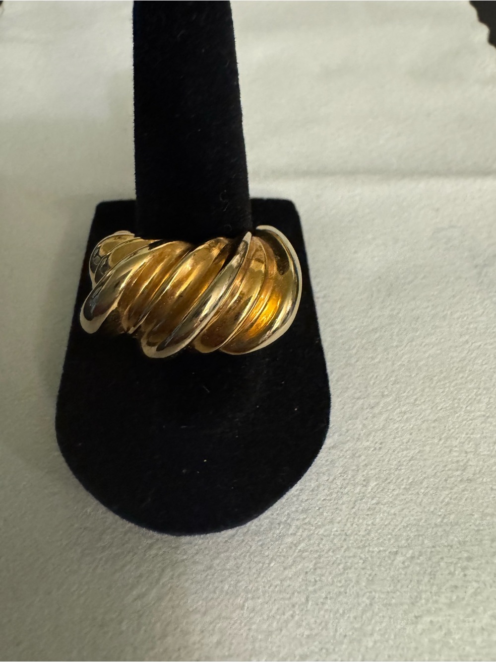 Gold Tone Stainless Steel Twisted Dome Women's Ring 6.5